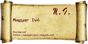 Magyar Ivó névjegykártya